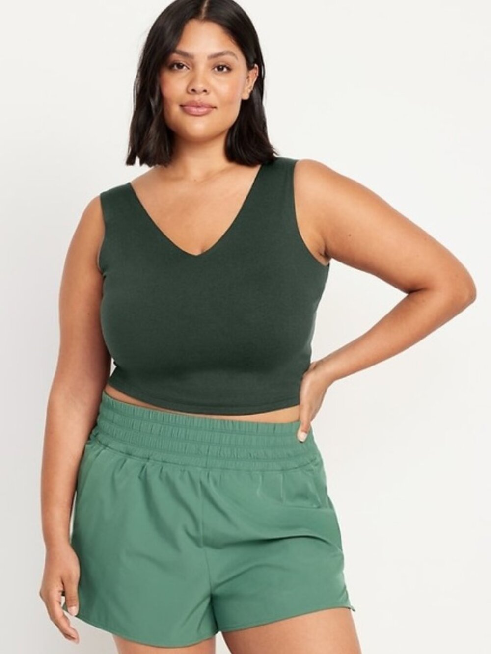 Old Navy Light Support CloudComfy Longline Top - NWT - GREEN - SMALL